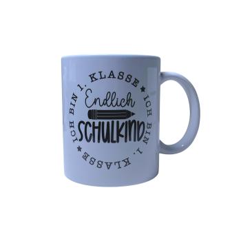 Einschulung Endlich Schulkind 1 Klasse Keramiktasse Tasse - Artikel-Nr. 1100079